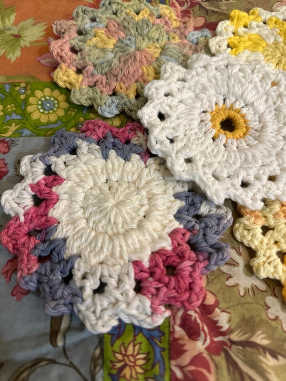 Handmade Spring Crochet Coasters Decor - Picture 5 of 6